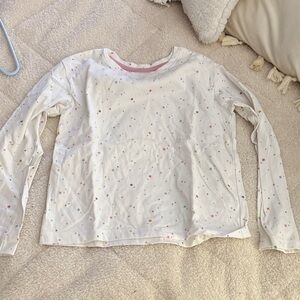 Cat & Jack White Long Sleeve Shirt with Colorful Dots